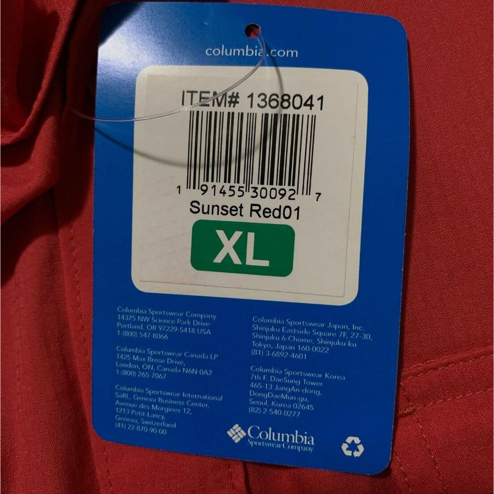 Columbia Omni-Shade SS Button Down Shirt Red - Picture 6 of 6